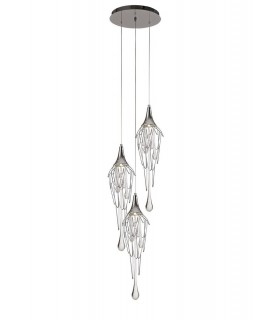 Ceiling Cluster Pendant Round, 3 x GU10, Polished Chrome - 1