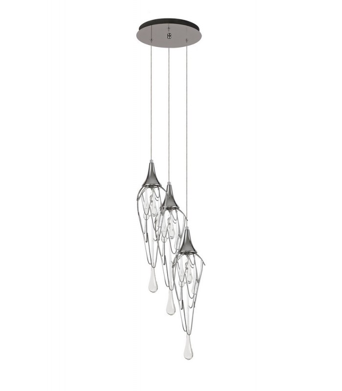 Ceiling Cluster Pendant Round, 3 x GU10, Polished Chrome - 3