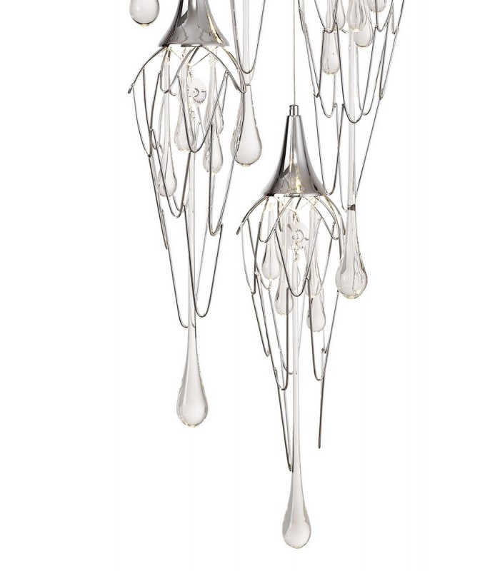 Ceiling Cluster Pendant Round, 5 x GU10, Polished Chrome - 5