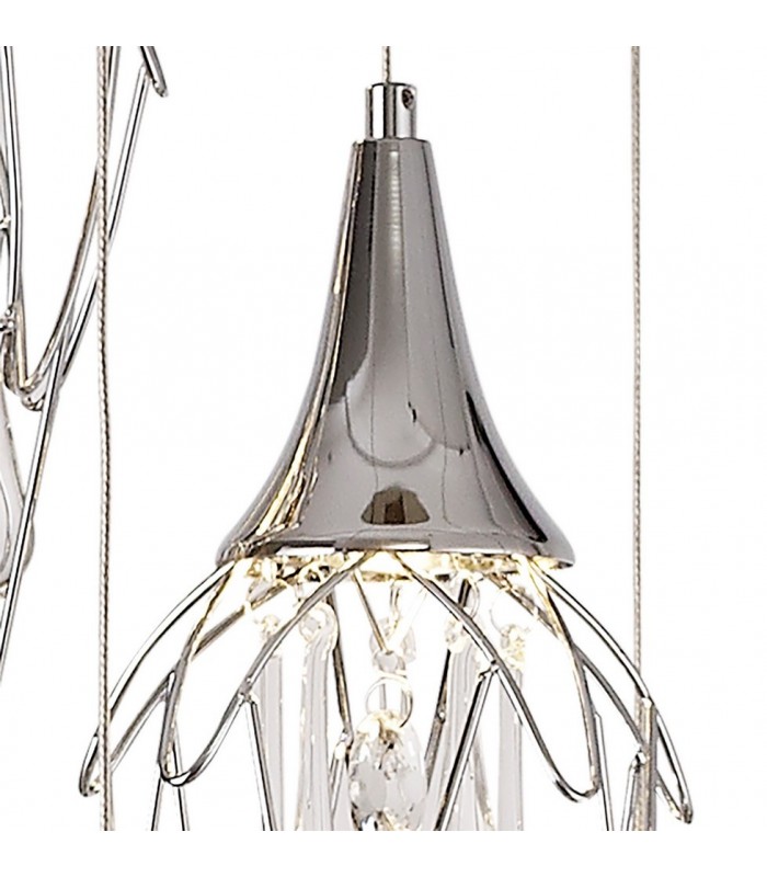Ceiling Cluster Pendant Round, 5 x GU10, Polished Chrome - 6