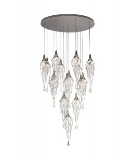 Ceiling Cluster Pendant Round 5M, 18 x GU10, Polished Chrome - 1