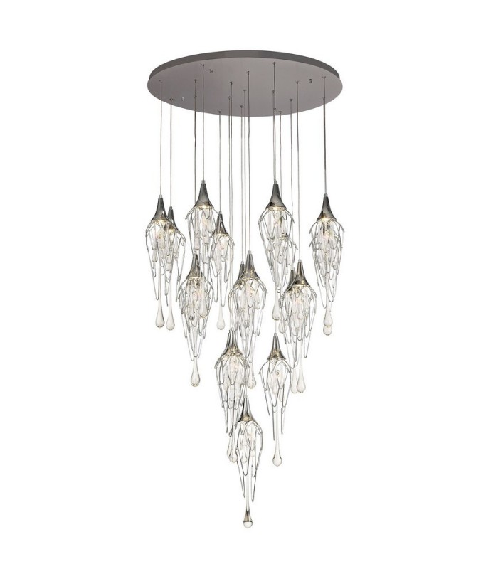 Ceiling Cluster Pendant Round 5M, 18 x GU10, Polished Chrome - 1