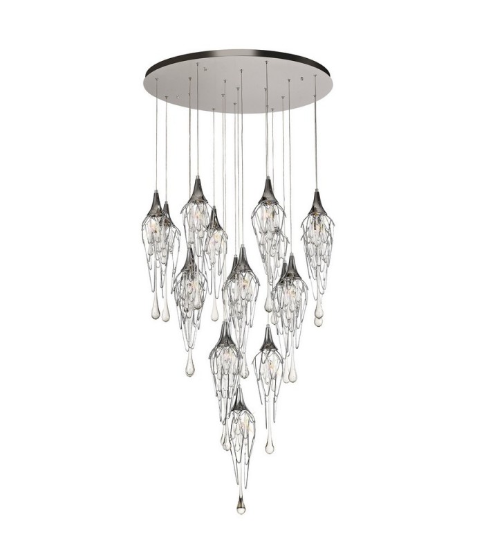 Ceiling Cluster Pendant Round 5M, 18 x GU10, Polished Chrome - 3