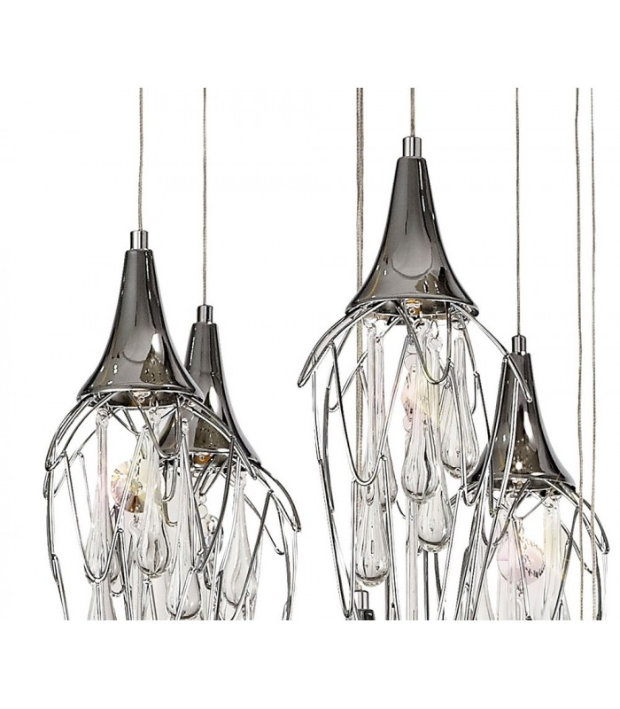 Ceiling Cluster Pendant Round 5M, 18 x GU10, Polished Chrome - 5