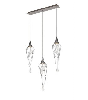 Linear Ceiling Cluster Pendant Bar, 3 x GU10, Polished Chrome - 1