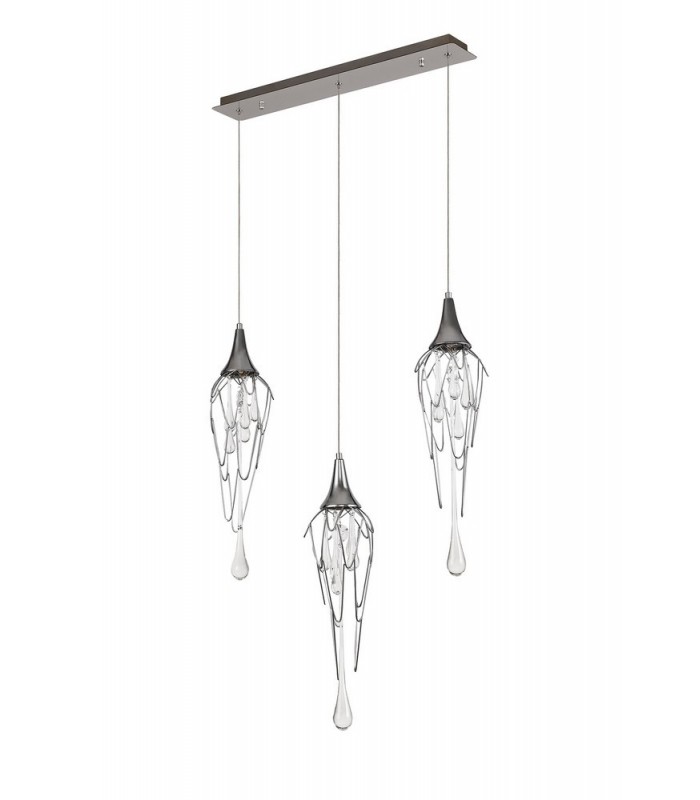 Linear Ceiling Cluster Pendant Bar, 3 x GU10, Polished Chrome - 3
