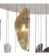 Ceiling Cluster Pendant 5M, 21 x G9, Polished Chrome, Clear & Amber & Smoked Glass - 6