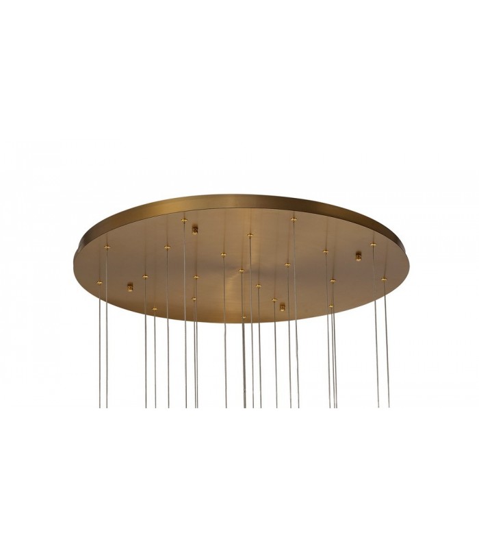 Ceiling Cluster Pendant 5M, 21 x G9, Brass, Copper & Cognac Glass - 4
