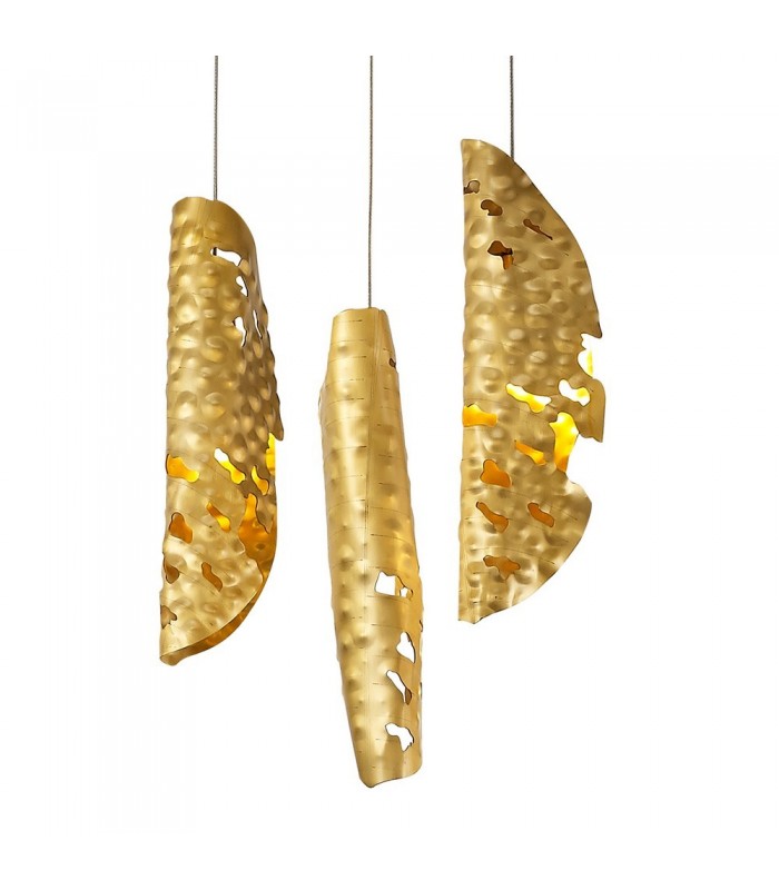 Ceiling Cluster Pendant 5M, 21 x G9, Brass, Copper & Cognac Glass - 10