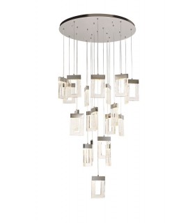Ceiling Cluster Pendant 5M, 21 x 4.5W LED, 3000K, 3360lm, Polished Chrome - 1