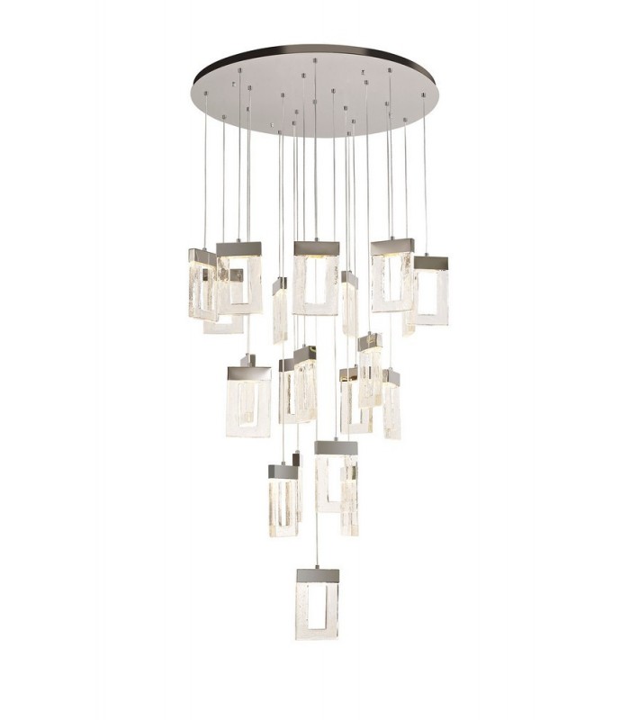 Ceiling Cluster Pendant 5M, 21 x 4.5W LED, 3000K, 3360lm, Polished Chrome - 1