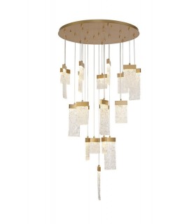 Ceiling Cluster Pendant Round 5M, 21 x 4.5W LED, 3000K, 3360lm, Painted Brushed Gold - 1