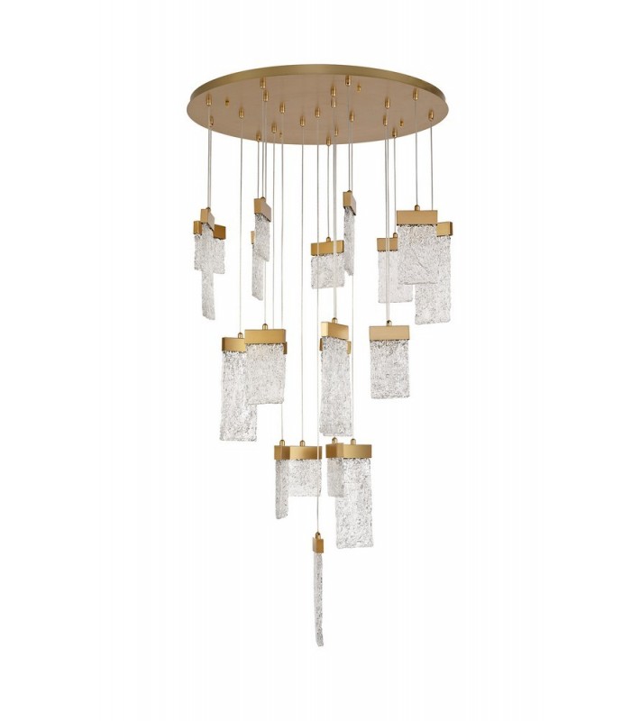 Ceiling Cluster Pendant Round 5M, 21 x 4.5W LED, 3000K, 3360lm, Painted Brushed Gold - 3