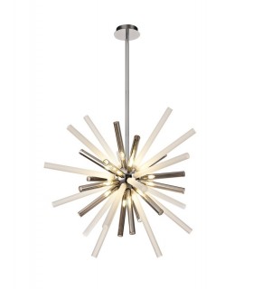 Ceiling Pendant 16 Light G9, Smoked & Frosted, Polished Chrome - 1