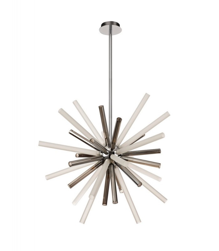 Ceiling Pendant 16 Light G9, Smoked & Frosted, Polished Chrome - 3
