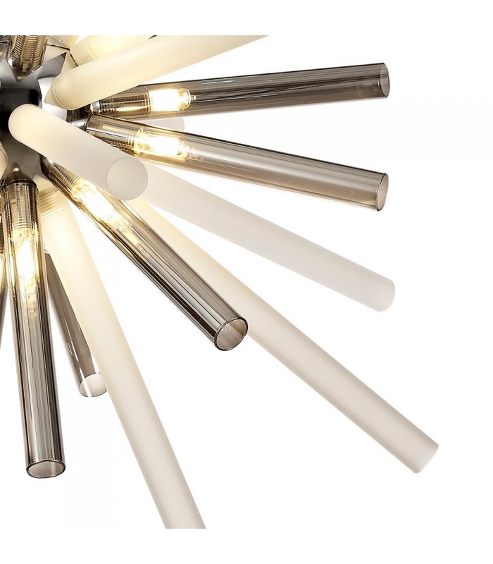Ceiling Pendant 16 Light G9, Smoked & Frosted, Polished Chrome - 7