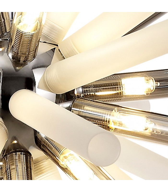 Ceiling Pendant 16 Light G9, Smoked & Frosted, Polished Chrome - 8