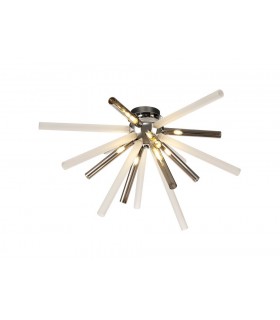 Semi-Flush 8 Light G9, Smoked & Frosted, Polished Chrome - 1