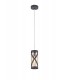 1 Light Ceiling Pendant E14, Matt Grey, Polished Chrome, Cognac - 1
