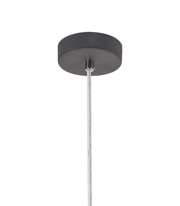 1 Light Ceiling Pendant E14, Matt Grey, Polished Chrome, Cognac - 4