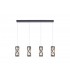 4 Light Bar Linear Ceiling Pendant E14, Matt Grey, Polished Chrome, Cognac - 1