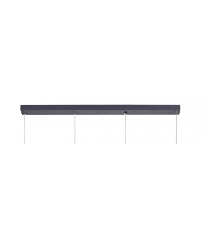 4 Light Bar Linear Ceiling Pendant E14, Matt Grey, Polished Chrome, Cognac - 4