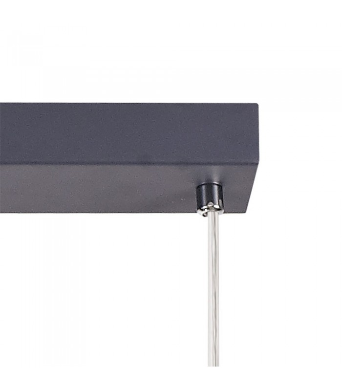 4 Light Bar Linear Ceiling Pendant E14, Matt Grey, Polished Chrome, Cognac - 5