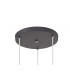 3 Light Round Ceiling Cluster Pendant E14, Matt Grey, Polished Chrome, Cognac - 4
