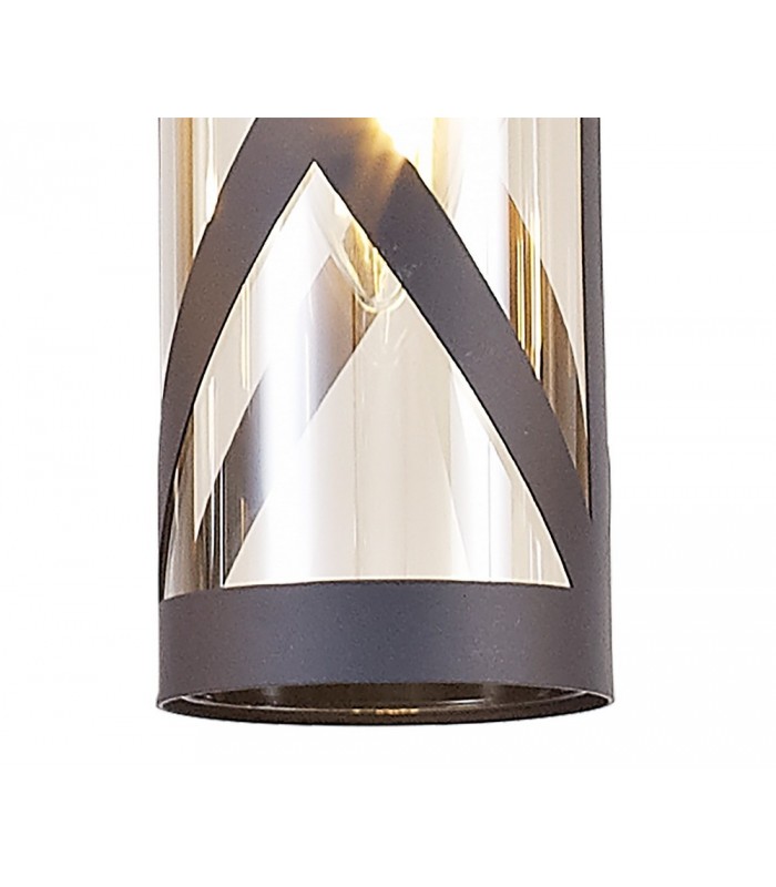 3 Light Round Ceiling Cluster Pendant E14, Matt Grey, Polished Chrome, Cognac - 5