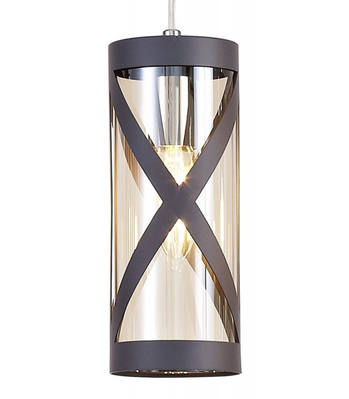 3 Light Round Ceiling Cluster Pendant E14, Matt Grey, Polished Chrome, Cognac - 6