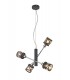 4 Light  Adjustable Ceiling Pendant E14, Matt Grey, Polished Chrome, Cognac - 1