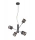 4 Light  Adjustable Ceiling Pendant E14, Matt Grey, Polished Chrome, Cognac - 3