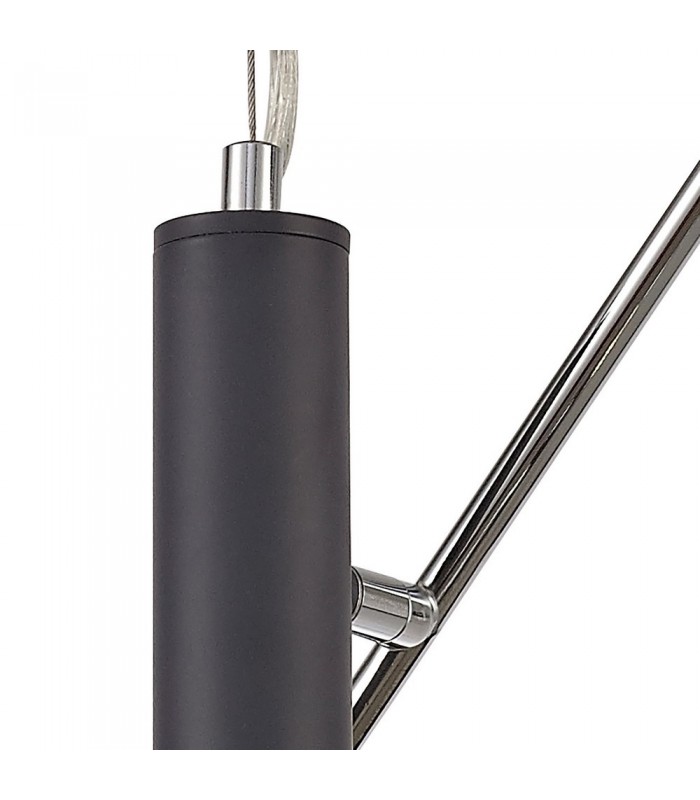 4 Light  Adjustable Ceiling Pendant E14, Matt Grey, Polished Chrome, Cognac - 7