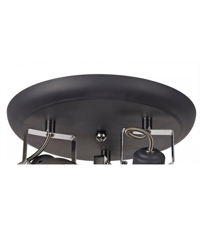 Adjustable Round Spotlight, 3 x GU10 (Max 10W LED), Matt Grey, Polished Chrome - 4
