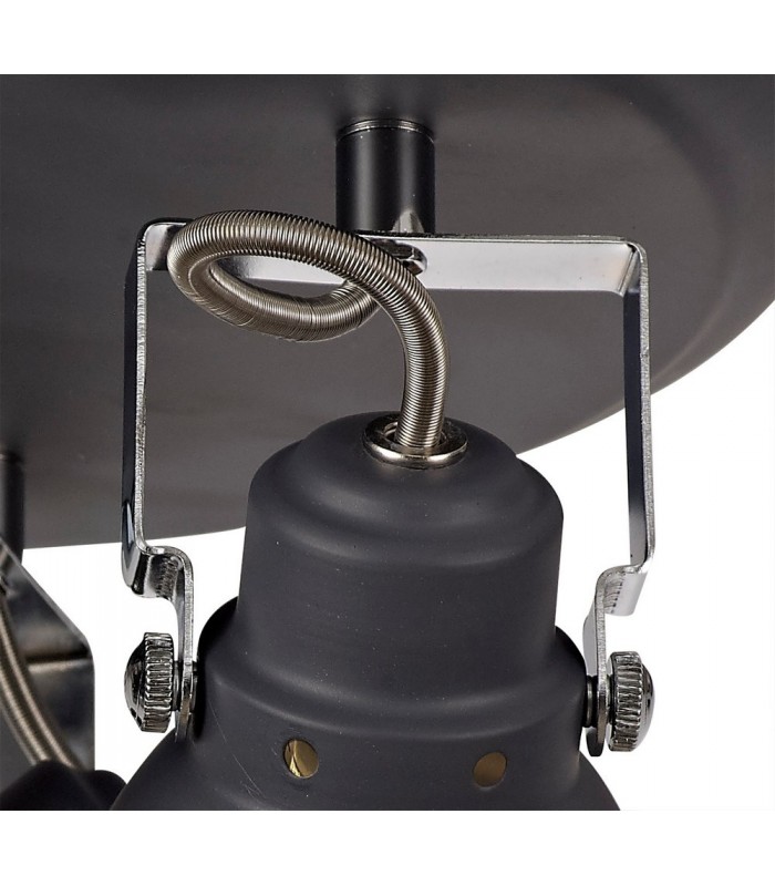 Adjustable Round Spotlight, 3 x GU10 (Max 10W LED), Matt Grey, Polished Chrome - 5
