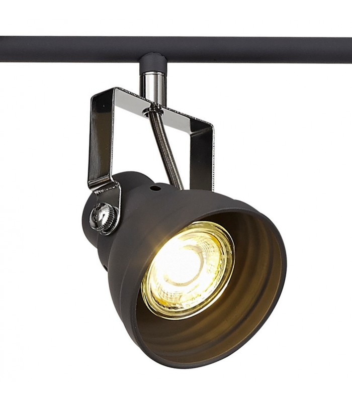 Adjustable Bar Spotlight, 4 x GU10 (Max 10W LED), Matt Grey, Polished Chrome - 6