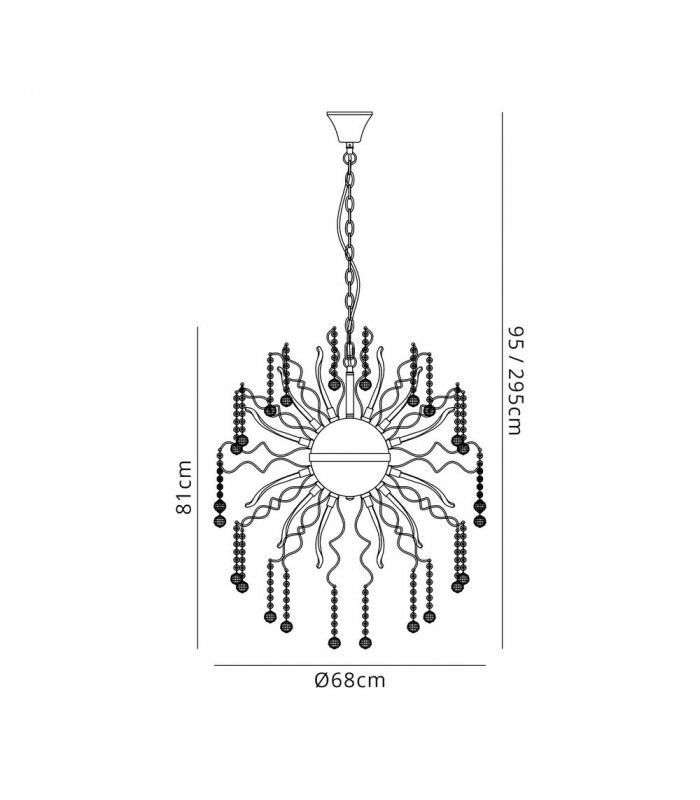 Dimmable Ceiling Pendant, 24 x 1.7W LED, 3000K, 3150lm, Polished Chrome - 2