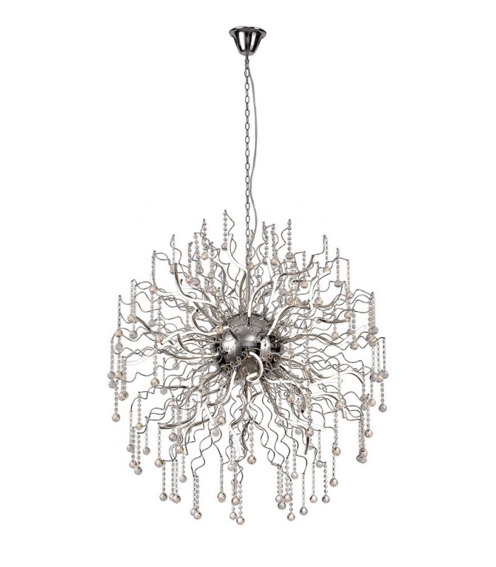 Dimmable Ceiling Pendant, 40 x 3.4W LED, 3000K, 10500lm, Polished Chrome - 1