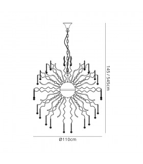 Dimmable Ceiling Pendant, 40 x 3.4W LED, 3000K, 10500lm, Polished Chrome - 2