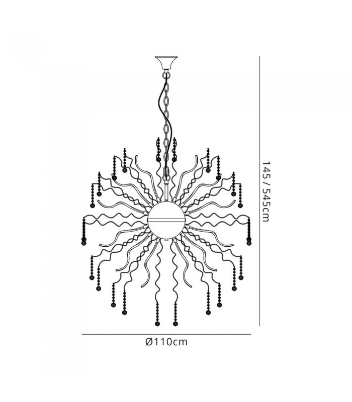 Dimmable Ceiling Pendant, 40 x 3.4W LED, 3000K, 10500lm, Polished Chrome - 2