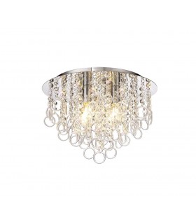 Ceiling, 4 Light E14, Polished Chrome, Crystal - 1