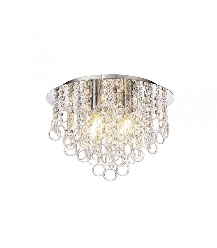 Ceiling, 4 Light E14, Polished Chrome, Crystal - 1