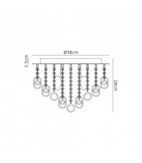 Ceiling, 4 Light E14, Polished Chrome, Crystal - 2