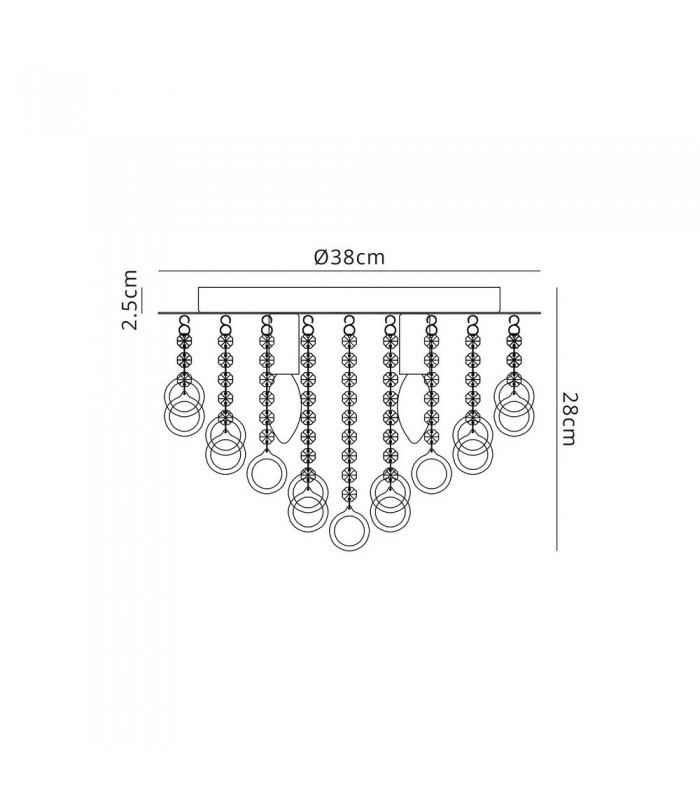 Ceiling, 4 Light E14, Polished Chrome, Crystal - 2