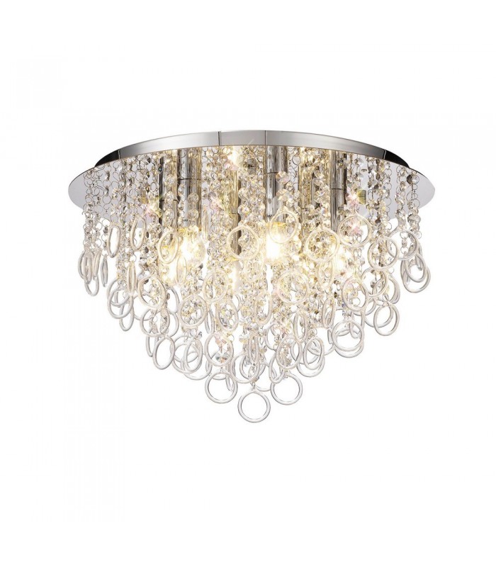 Ceiling, 6 Light E14, Polished Chrome, Crystal - 1