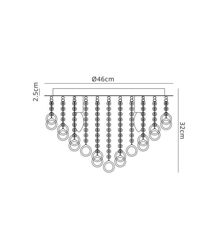 Ceiling, 6 Light E14, Polished Chrome, Crystal - 2