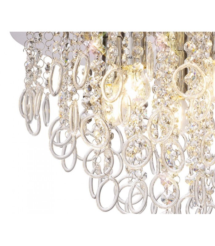 Ceiling, 6 Light E14, Polished Chrome, Crystal - 4