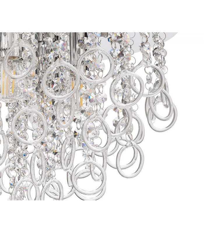 Ceiling, 6 Light E14, Polished Chrome, Crystal - 6