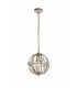 Small Round Ceiling Pendant, 1 Light E27, Polished Nickel - 1