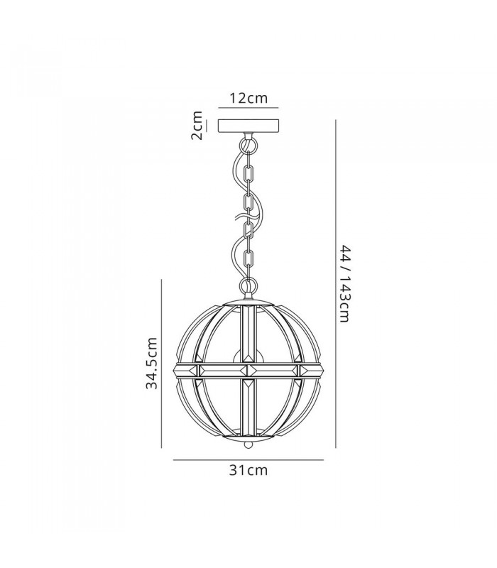 Small Round Ceiling Pendant, 1 Light E27, Polished Nickel - 2